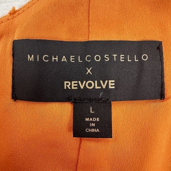 Michael Costello X Revolve Lace Mini Dress Women Size Large‎ Orange Sleeveless - Picture 8 of 14